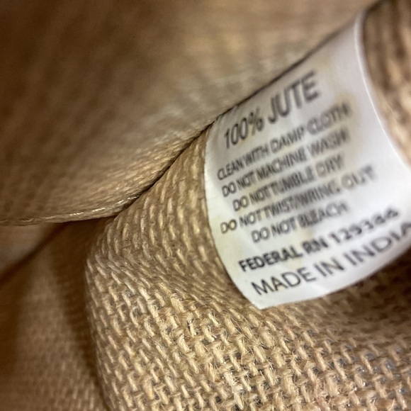 Jute Grocery/Beach Bag Tan/White Polka Dot - Picture 7 of 13